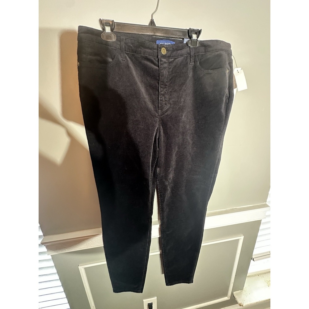 Talbots Black Corduroy High Waist Jegging NWT Size 14